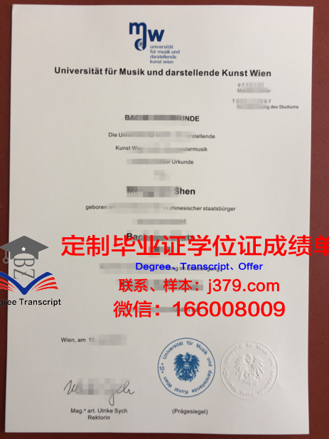 维也纳模都尔大学毕业学位