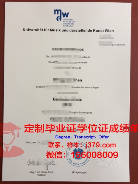 维也纳音乐与艺术市立大学毕业证成绩单(维也纳音乐及艺术市立大学)