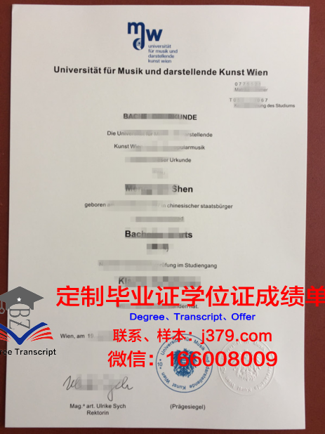 维也纳应用艺术大学 diploma 毕业证