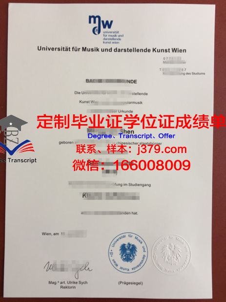 维也纳音乐与艺术市立大学研究生毕业证(维也纳音乐学院毕业)