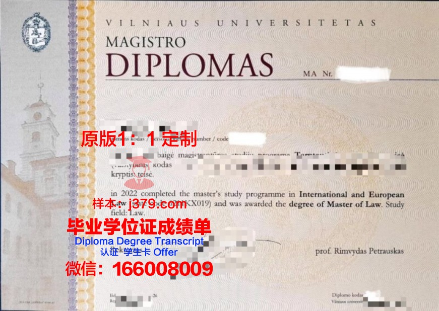 维尔纽斯格迪米纳斯技术大学毕业证封面(维尔纽斯大学官网)