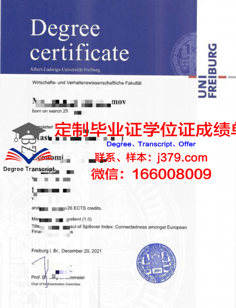 弗莱堡大学毕业证学位文凭学历Diploma